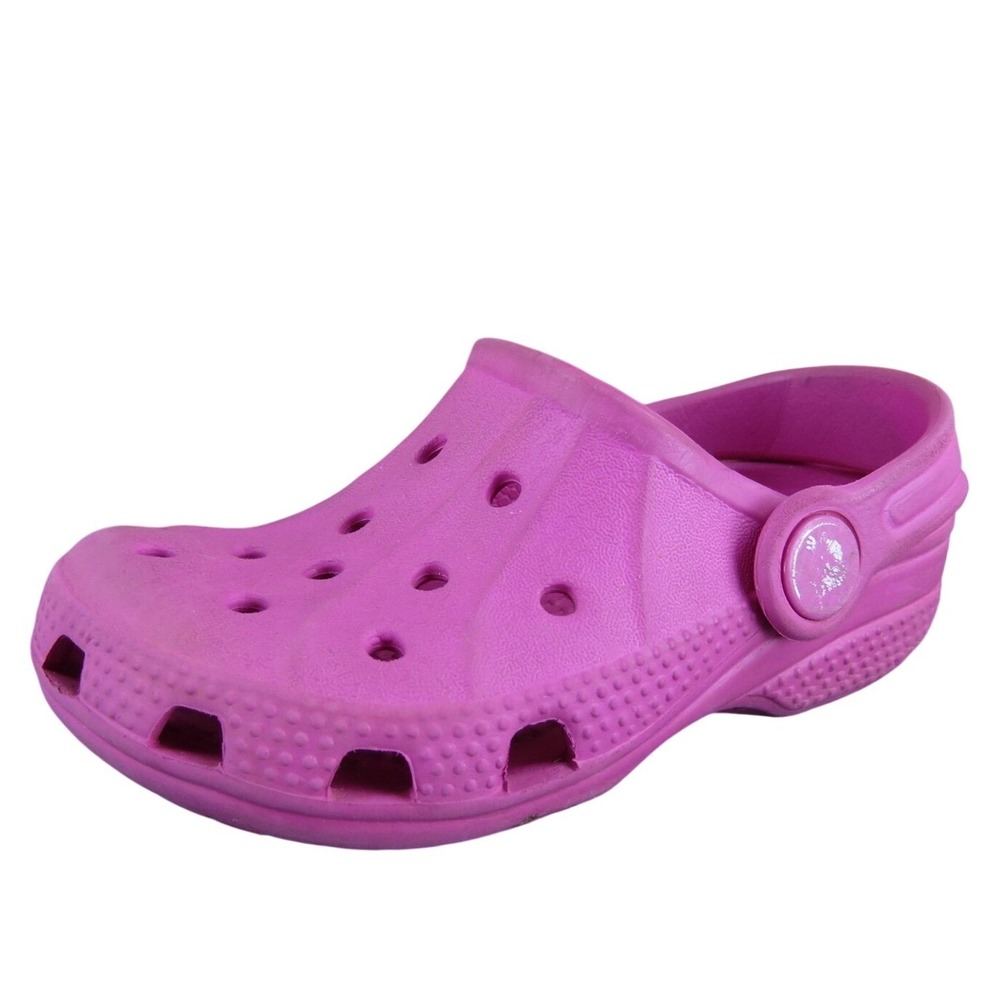 Crocs Girls Clog Sz T 6-7 Medium Pink Synthetic Slip On
